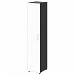 Шкаф высокий узкий для документов с белым стеклом в алюминиевой раме левый (нужен топ)  YALTA LT.SU-1.10 R (L) white