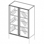 Шкаф-надстройка с стеклянными дверками