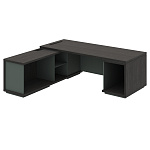 Стол руководителя с опорными тумбами левый.( нужно добавить наполнение тумб) GREENWOOD G-220L 