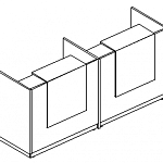 Стойка ресепшн прямая с промежуточной опорой (полка высокая) А4 9848