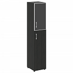 Шкаф высокий узкий для документов с черным стеклом в алюминиевой раме правый (нужен топ)  YALTA LT.SU-1.7 R (R) black