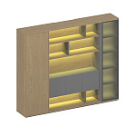 Шкаф комбинированный левый с подсветкой ION ИН 332 ГР