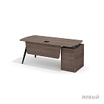 Стол руководителя с тумбой универсальной Нуар / Nuar NR-180.1+NR-32 