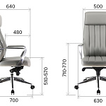 Кресло руководителя Everprof Tokyo EP Tokyo PU Grey Эко-кожа/PU-кожа 