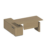 Стол руководителя на электроприводе на опорной тумбе правый ION ИН 137 ГР 