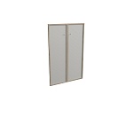 Комплект средних стеклянных дверей (аллюм. рама)