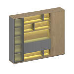 Шкаф комбинированный правый с подсветкой ION ИН 331 ГР