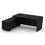 Стол руководителя с опорной тумбой, левый c розеточным блоком  Корнер / Corner COR.SRT-20.E-2(L) 