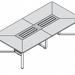Стол для переговоров с кабель каналом,хром I-MEET 146 649