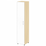 Шкаф высокий узкий для документов с белым стеклом в алюминиевой раме левый (нужен топ)  YALTA LT.SU-1.10 R (L) white
