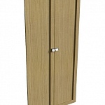 Наполнение двухстворчатого шкафа с деревянными дверьми и вешалкой Lion white 25552
