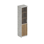Шкаф узкий комбинированный со стеклом левый WOOD&STONE СФ-534501+СФ-535501+СФ-535101