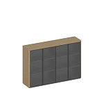 Шкаф для документов средний со стеклом 4-дверный ION ИН 323 ГР