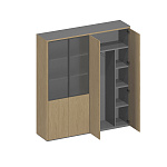 Шкаф для документов высокий 4-дверный (для одежды с дополнением+высокий комбинированный) ION ИН 359 ГР