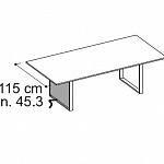 Стол переговорный ширин. 115 см + 1 боковина для вертикальной проводки кабеля (картер) Essence AES 40210