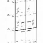 Шкаф для документов со стеклянными дверьми в алюминиевой рамке Albero А4 9380