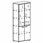 Шкаф для документов со стеклянными дверьми в алюминиевой рамке (задняя стенка ДСП) Albero А4 9390